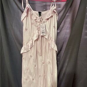 Chic Light Pink Ruffle Mini Dress